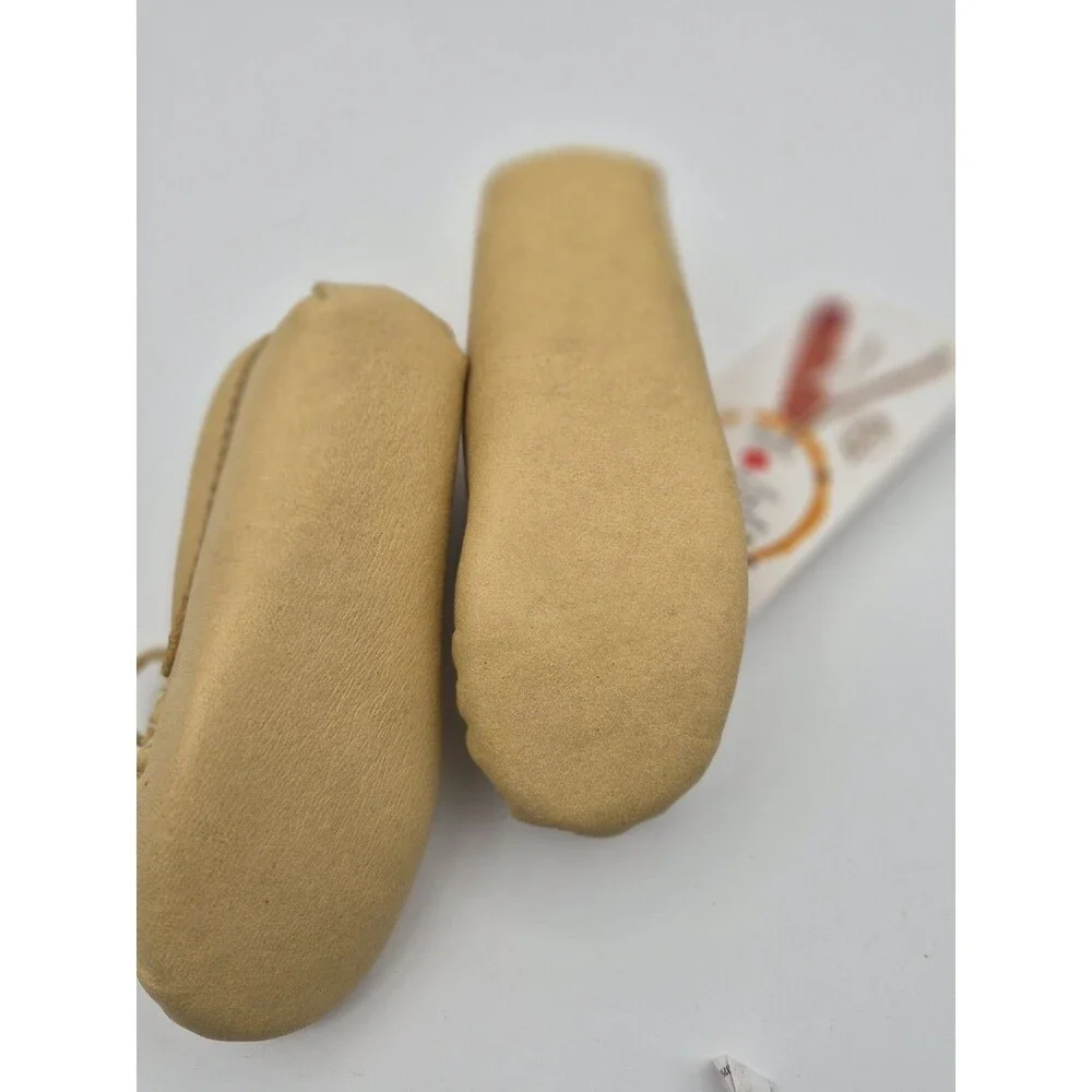 Bastien Industries Infant Moccasins Infant Baby Size 6 Beige new old stock